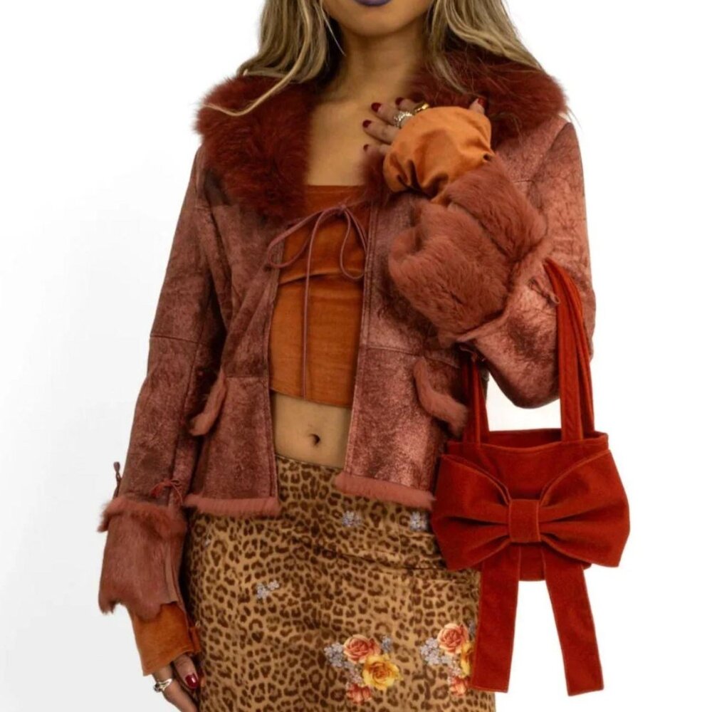 Pink Fur and Leather Jacket